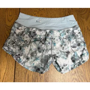 Lululemon Speed Up Mid Rise Shorts 4" Inseam Kaleidofloral Multi/Blue Cast Sz 4 thumbnail 4