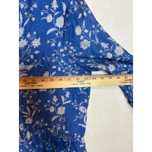 Tuckernuck Limoges Floral Royal Blue Shirt Dropped Waist Mini Dress Size M thumbnail 9