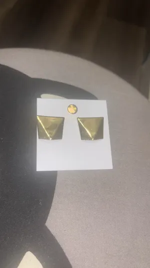 gold brass plated abstract Earrings thumbnail 4