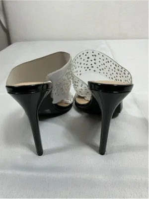 Woman’s New Wild Diva Carmy Slip On Stiletto Mules Size 7 Black Stud Accents thumbnail 4