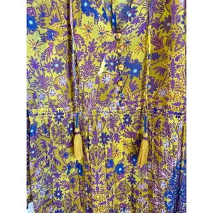 Anthropologie Chiffon Maxi Dress Womens Medium Semi Sheer Mandala Print thumbnail 6