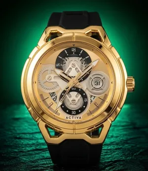 Activa DRIFT x Invicta Skeleton Gold Luxe Edition! 10K Gold & Black Casual Sport thumbnail 2