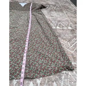 Modest Cottagecore Midi Dress Ditsy Floral Corduroy Pinwale Handmade Prairie thumbnail 15