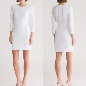 NWOT Veronica Beard $548 Channing Jacquard Sheath Dress White Sz 14 thumbnail 2