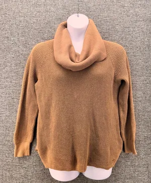 Michael‎ Kors Waffle Knit Thermal Sweater Brown Large thumbnail 1