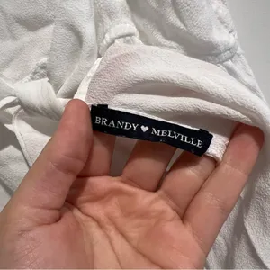 Brandy Melville White Crop Tank Blouse Back Tie thumbnail 6