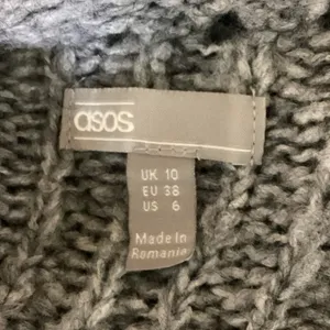 Asos Gray Cable Knit Crochet Boat Neck Long Sleeve Pullover Sweater Dress Sz 6 thumbnail 4