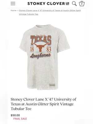 NWT Stoney Clover Lane X '47 University of Texas at Austin Glitter Vintage Tee thumbnail 8