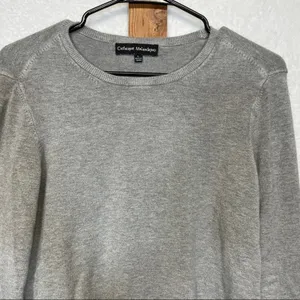 Catherine Malandrino Gray Long Sleeve Crewneck Sweater Size‎ L thumbnail 2