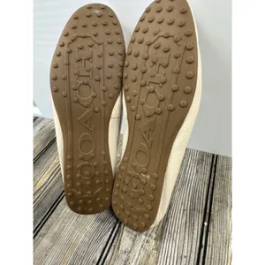 COACH Driving Loafers Fredrica Pebbled Leather Ivory Flats Slip On Womens 8B thumbnail 6