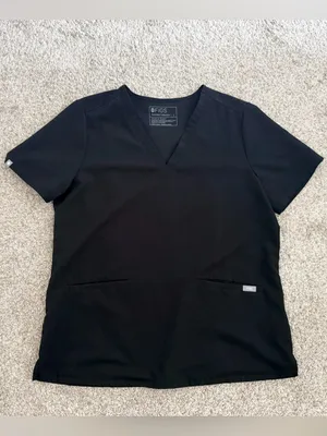 Figs Casma Three-Pocket Scrub Top size L black thumbnail 3