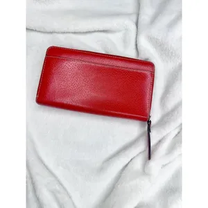 Kate Spade Wallet Womens One Size Red Leather Zip Around Credit Card Logo Clutch thumbnail 3
