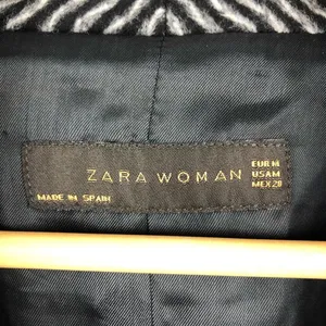 Zara wool retro jacket with big buttons gray and black pattern, wide sleeves M thumbnail 6
