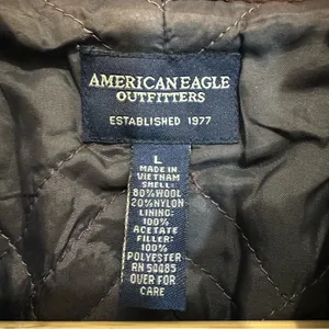 American Eagle Womens Pea Coat Wool Double Breasted Grey Size L thumbnail 2