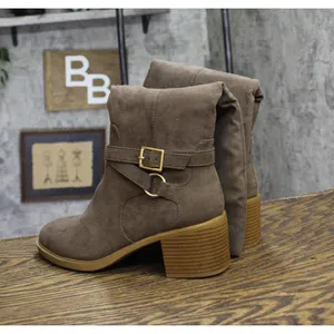 NEW Style & Co. Womens Uticaa Belt Heel Boots Dark Taupe Microsuede Brown 7M thumbnail 7