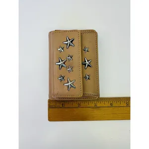 Jimmy Choo Nemo Trifold Wallet With Coin Purse Stars Studs‎ Leather Small Wallet thumbnail 11