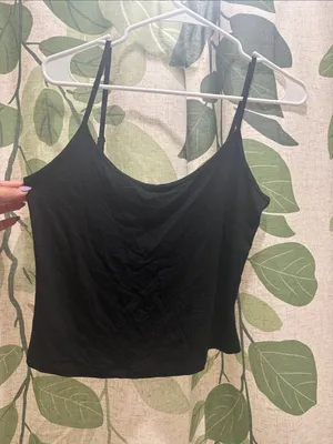 Black Women's Cami Cropped Tank Top thumbnail 2