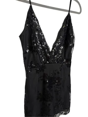 🖤 SUPERDOWN Abigal Mini Dress Size M Black Sequin Lace Party Cocktail Dress‎ 🖤 thumbnail 3