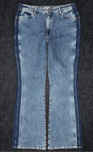 Wrangler NWOT Womens Two Tone Color Block High Rise Westward Bootcut Jeans 32x32 thumbnail 1