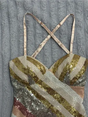 Violet Weekend Pink Blush Sequin Maxi Dress — Size 9/10 — NWT thumbnail 3