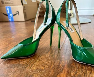 Steve Madden Emerald Green translucent see through high heels thumbnail 5