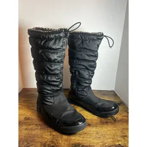 Totes Caroline 2 Women’s Size 10 M Black Quilted Tall Winter Snow Boots Faux Fur thumbnail 4