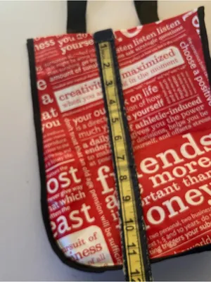 Lululemon Reusable Tote Bag Red Black Grocery Gym Shopper thumbnail 4