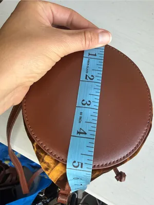 SEZANE VELVET MINI FARROW Brown Velvet Crossbody Bag Sold Out thumbnail 4