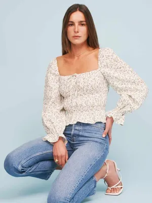Reformation Pimento Linen Top Size L thumbnail 3