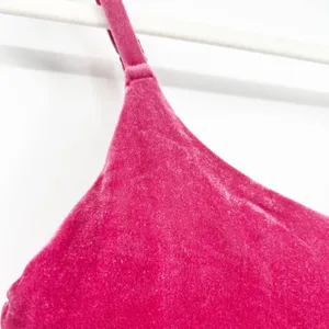 Athleta Womens Elation V-Neck Crushed‎ Velvet Crop Workout Tank Top Size M Pink thumbnail 4