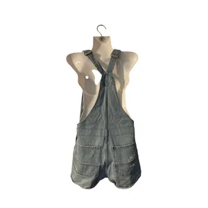 Denim Jeans Distressed Shortalls Overalls SZ 4 Shorts Casual Streetwear 90s Y2K thumbnail 2