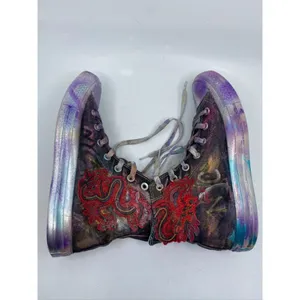 Converse Sneakers Customized Black Silver Womens 8 thumbnail 11