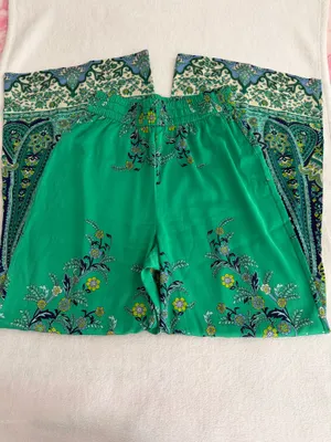 Rachel Zoe Green Floral Wide Leg Pants thumbnail 2