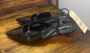 No boundaries black kitten heel sling back shoes size 11 thumbnail 1