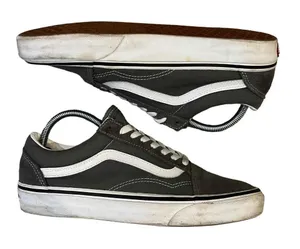Vans Old Skool Grey Low-Top Lace-Up Unisex Sneakers Size Men 8‎ / Women 9.5 thumbnail 1