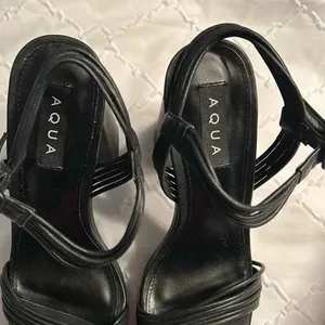 Aqua Black Block Heel Platform Sandals(Size 9.5M) thumbnail 5