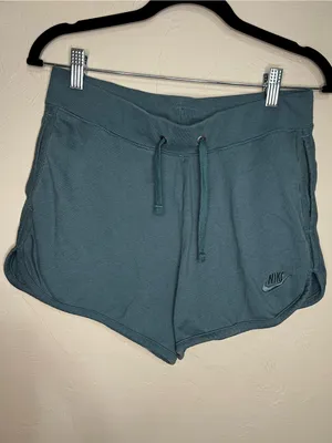 Nike‎ Phoenix Fleece Teal Green Lounge Relaxed Cozy Athleisure Sweat Shorts thumbnail 2