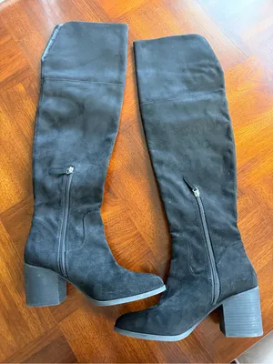BP over-the-knee black suede boots size 9 thumbnail 5