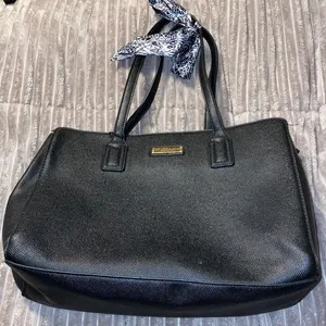 London fog black bag shoulder bag with ribbon multi pocket medium size​​​ thumbnail 1