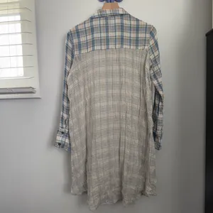Anthropologie‎ Small NEW Plaid Tunic Shirt Peasant Lagen Relaxed Cotton Gauze thumbnail 4