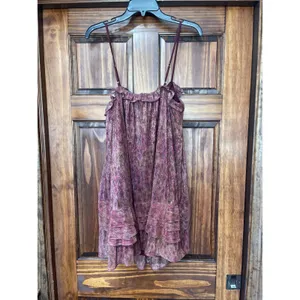 12th Tribe Golden Hour Raspberry Ruffle Mini Dress NWT Size L thumbnail 6