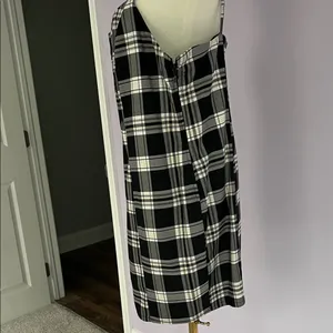 Divided Black and White Checkered Mini Dress thumbnail 2