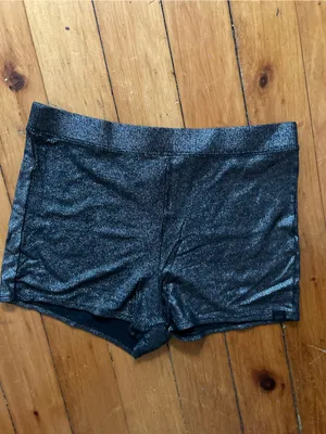 Yitty shimmered iconic black silver soft rib hot shorts medium thumbnail 2