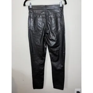 Abercrombie & Fitch Black Vegan Faux Leather Skinny High Rise‎ Pants 27 4L thumbnail 5