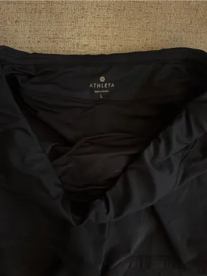 Athleta Black Women's Bike Shorts with Reflective Trim Size Large thumbnail 4