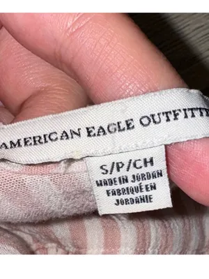 American eagle outfitters pink striped shirt top thumbnail 2