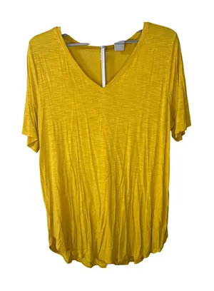 Old Navy mustard Yellow V-Neck top Size 1X‎ thumbnail 1