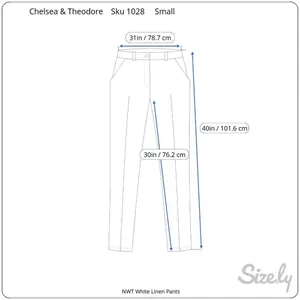 Chelsea & Theodore Womens Linen Pants Color Cloud White Size Small New Sku 1028 thumbnail 5