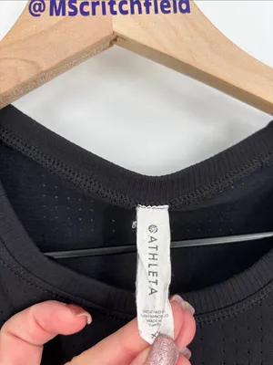 Athleta black laser cut tank xs thumbnail 2