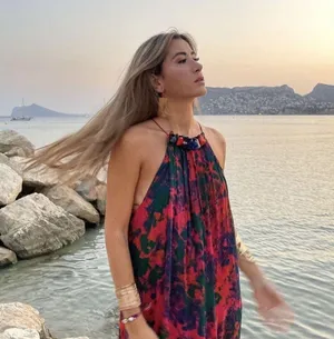 Zara maxi dress long printed beaded bohemian summer thumbnail 3